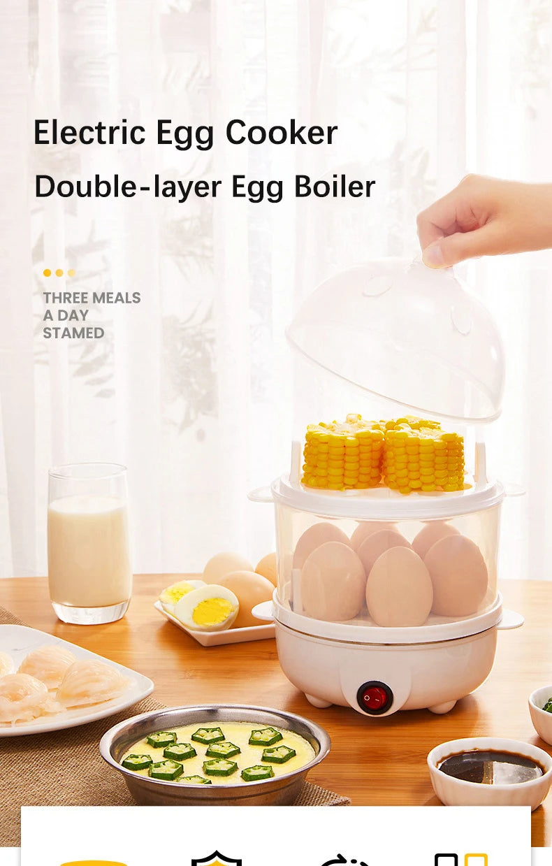 HereBetter™ Electric Egg Cooker Double Multifunction